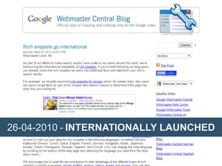 26-04-2010 - INTERNATIONALLY LAUNCHED
 