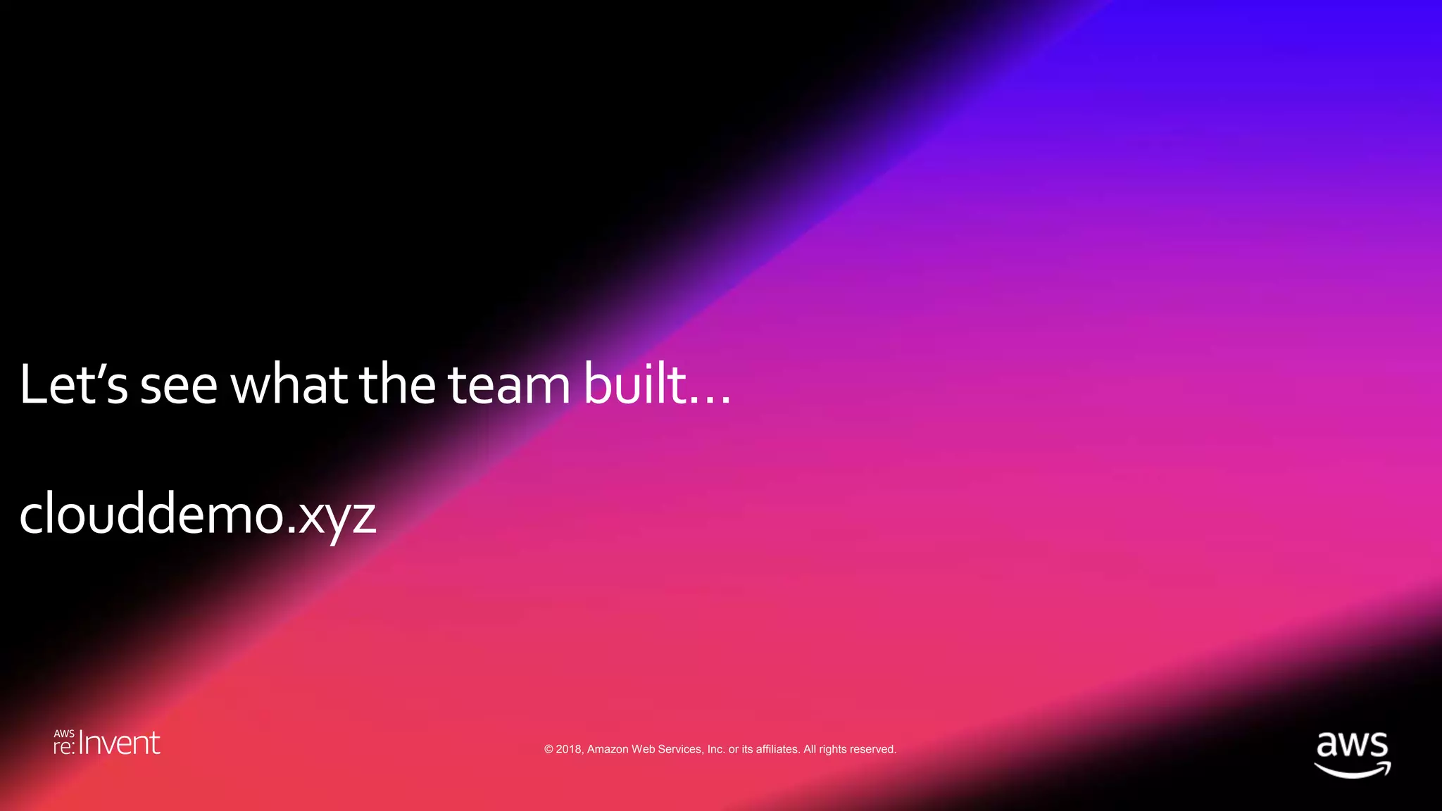 © 2018, Amazon Web Services, Inc. or its affiliates. All rights reserved.
 