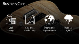 © 2018, Amazon Web Services, Inc. or its affiliates. All rights reserved.
BusinessCase
Cost
Savings
Employee
Productivity
Operational
Improvements
Business
Agility
 