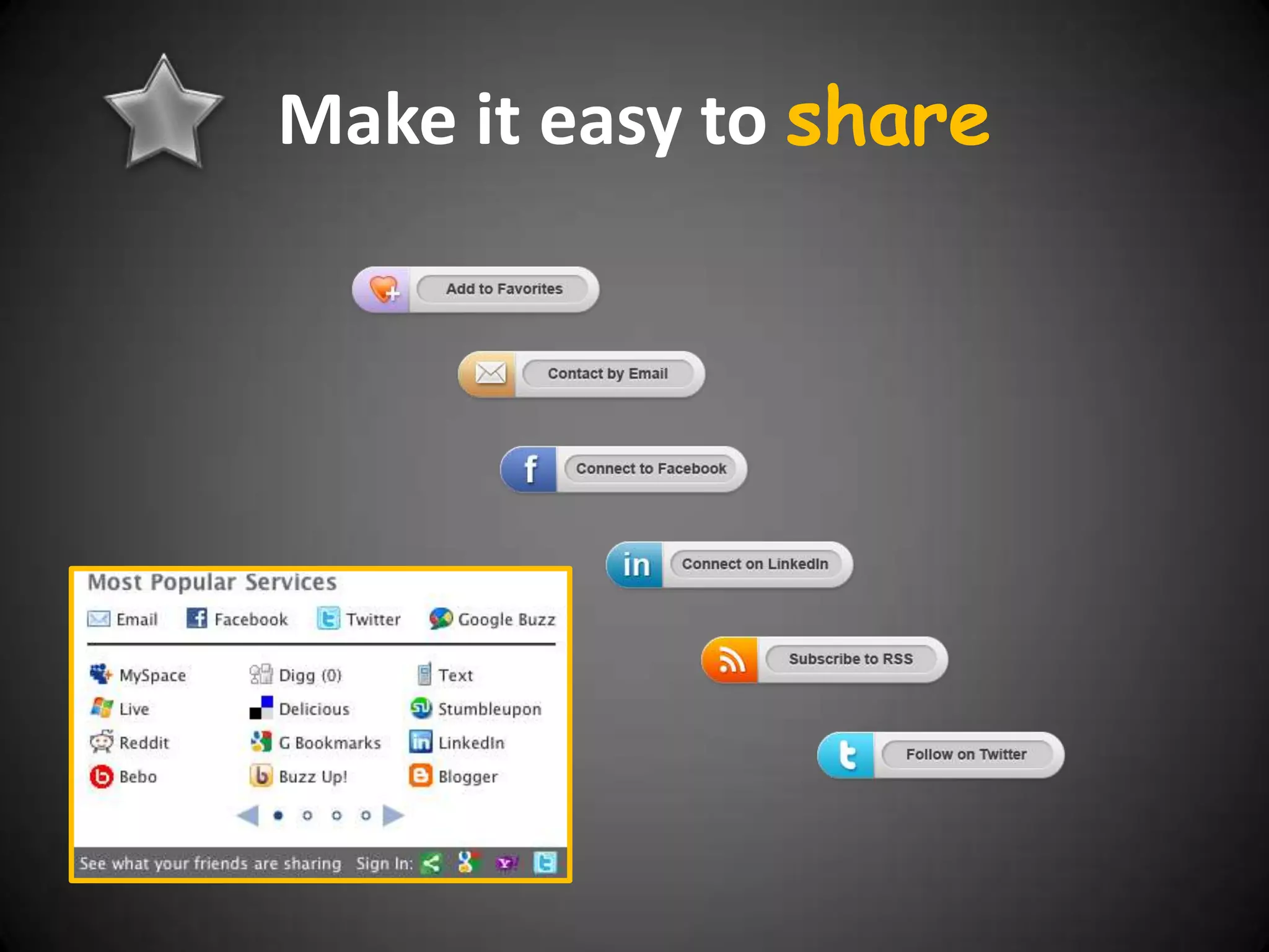 Make it easy to share
 