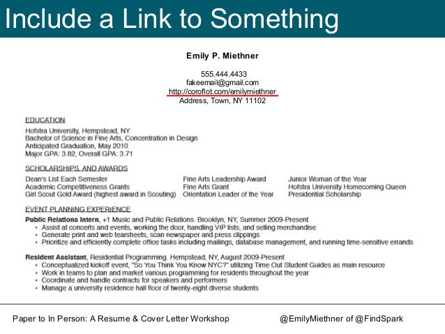 from paper to in person a resume and cover letter workshop providing link on cover letters