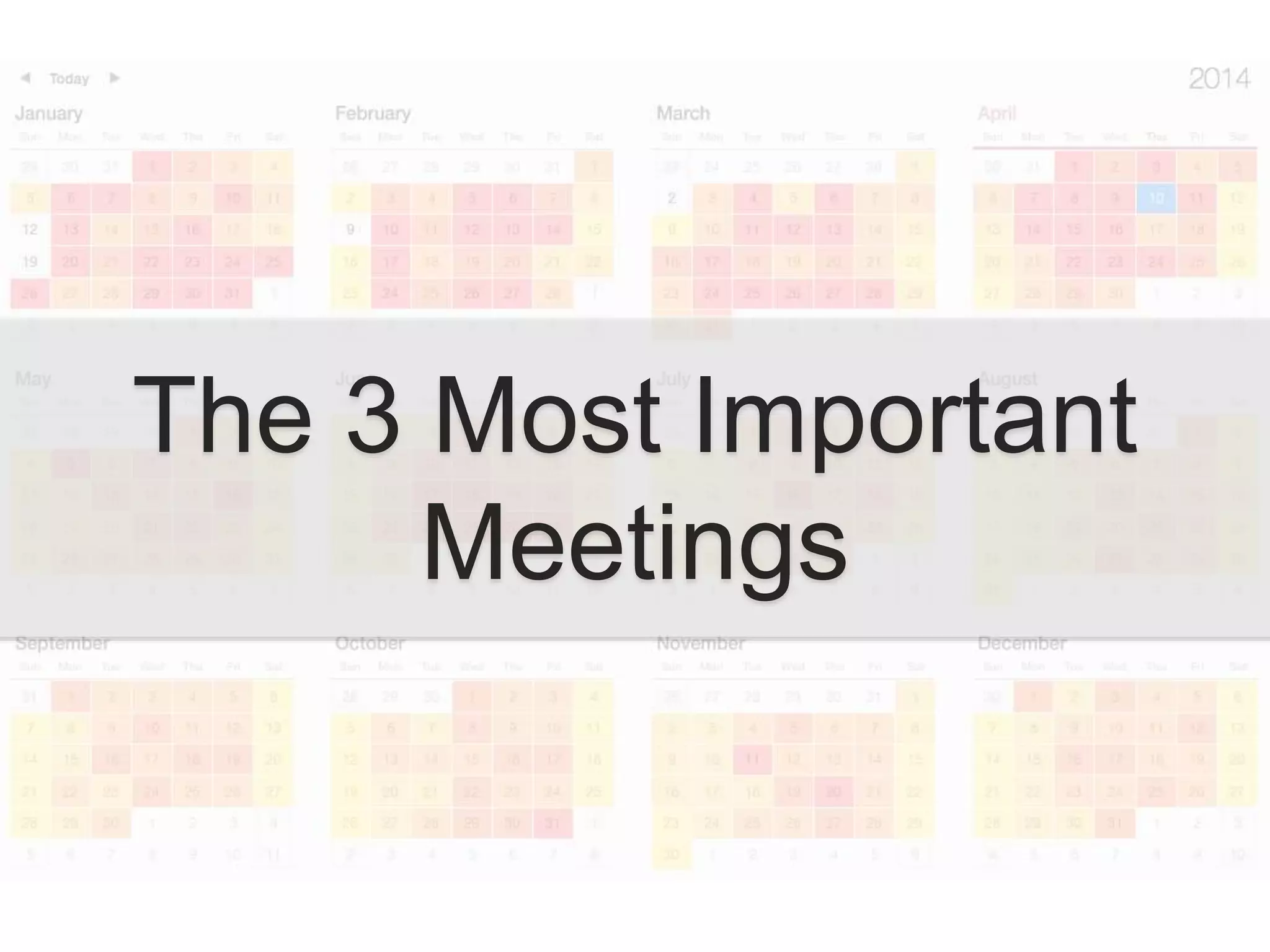 The 3 Most Important
Meetings
 
