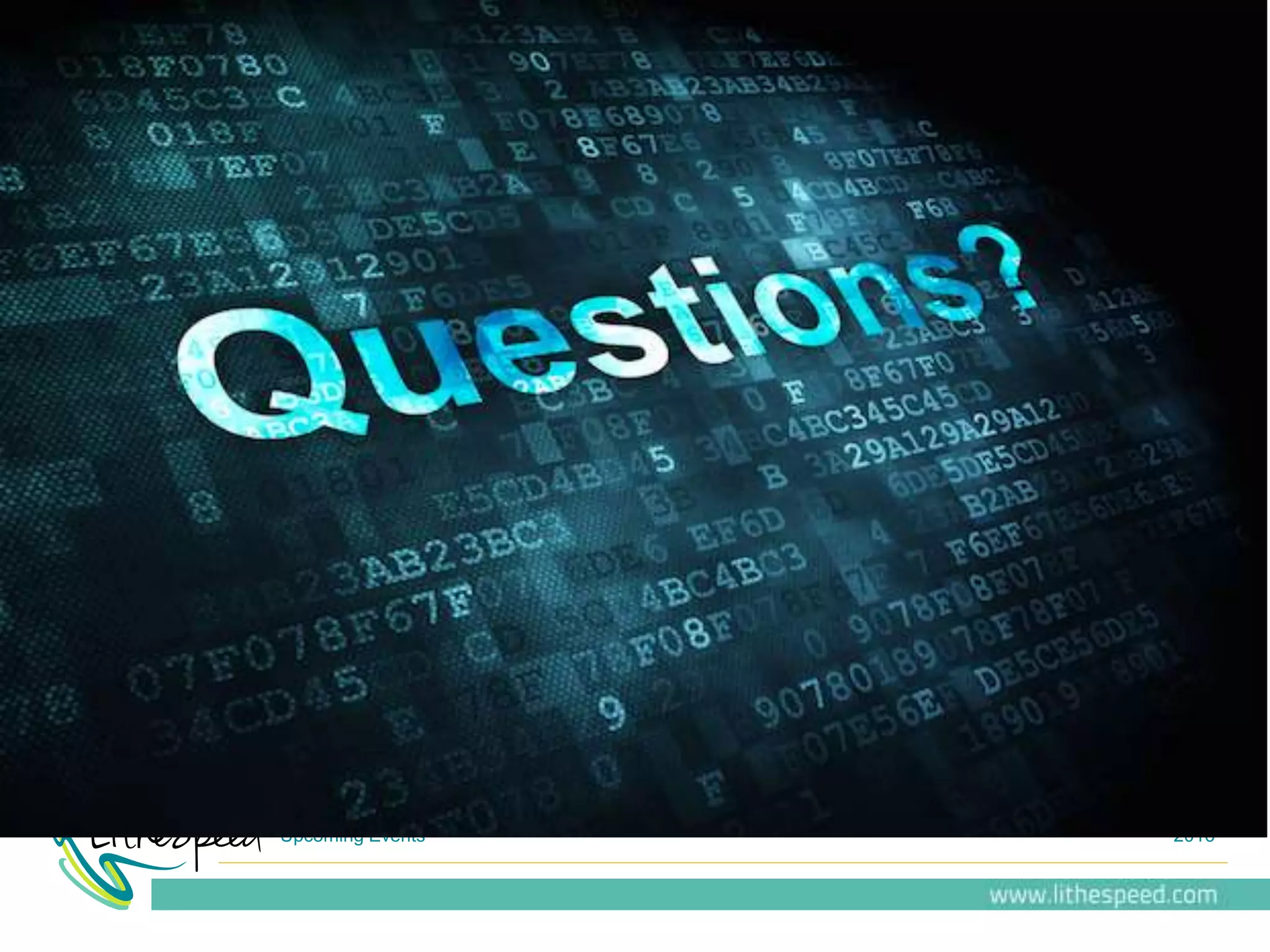 Upcoming Events 2016
 