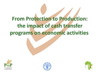From Protection to Production:
   the impact of cash transfer
programs on economic activities
 
