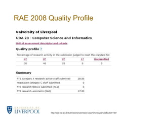 RAE 2008 Quality Profilehttp://www.rae.ac.uk/Submissions/submission.aspx?id=23&type=uoa&subid=1587