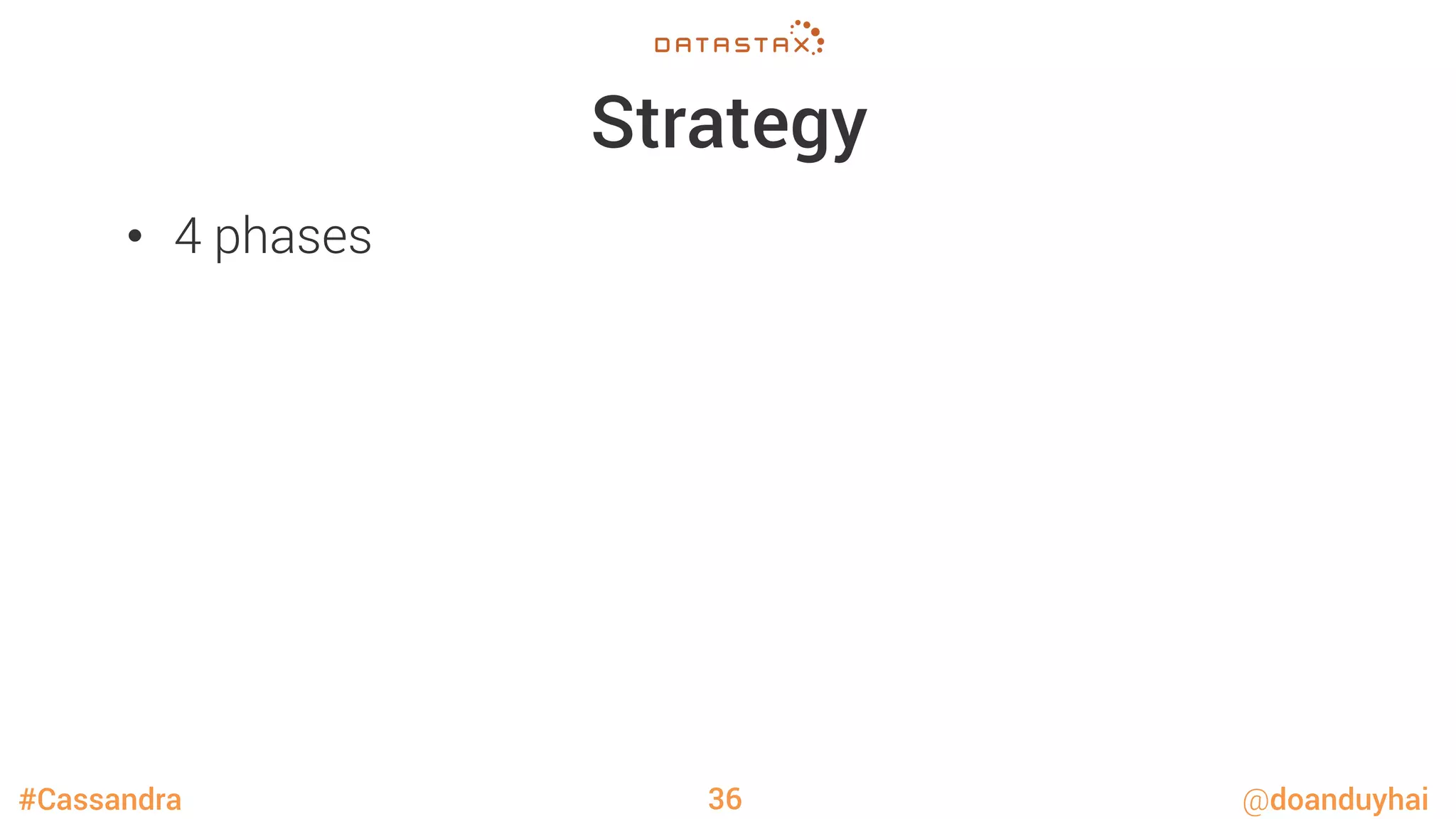 #Cassandra @doanduyhai
Strategy
•  4 phases
36
 