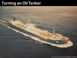 Turning an Oil Tanker




                        http://www.flickr.com/photos/24736216@N07/6153313394/
 