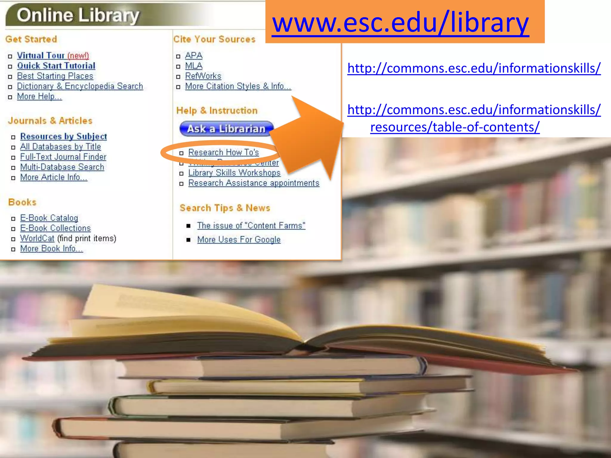 www.esc.edu/libraryhttp://commons.esc.edu/informationskills/http://commons.esc.edu/informationskills/resources/table-of-contents/