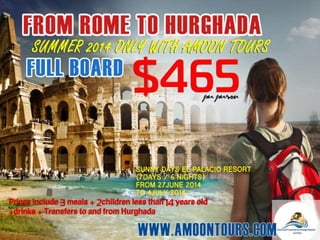 From rome to hurghada   june   july 2014