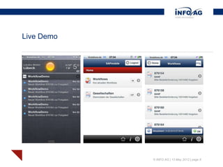 Live Demo




            © INFO AG | 13 May 2012 | page 6
 