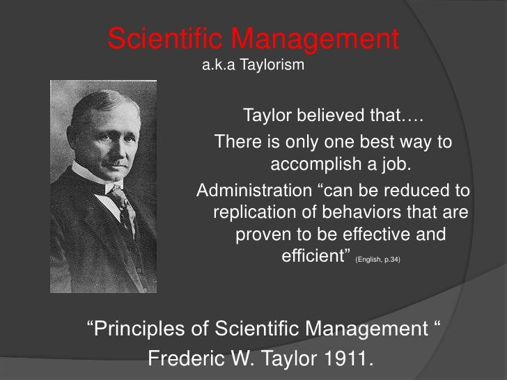 an essay on frederic taylor and the theory of scientific management Frederick winslow taylor 1856-1915 american efficiency engineer and nonfiction writer a mechanical engineer by trade, taylor is generally considered the father of scientific management. an essay on frederic taylor and the theory of scientific management Frederick winslow taylor 1856-1915 american efficiency engineer and nonfiction writer a mechanical engineer by trade, taylor is generally considered the father of scientific management.