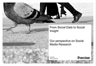 From Social Data to Social
Insight


Our perspective on Social
Media Research
 
