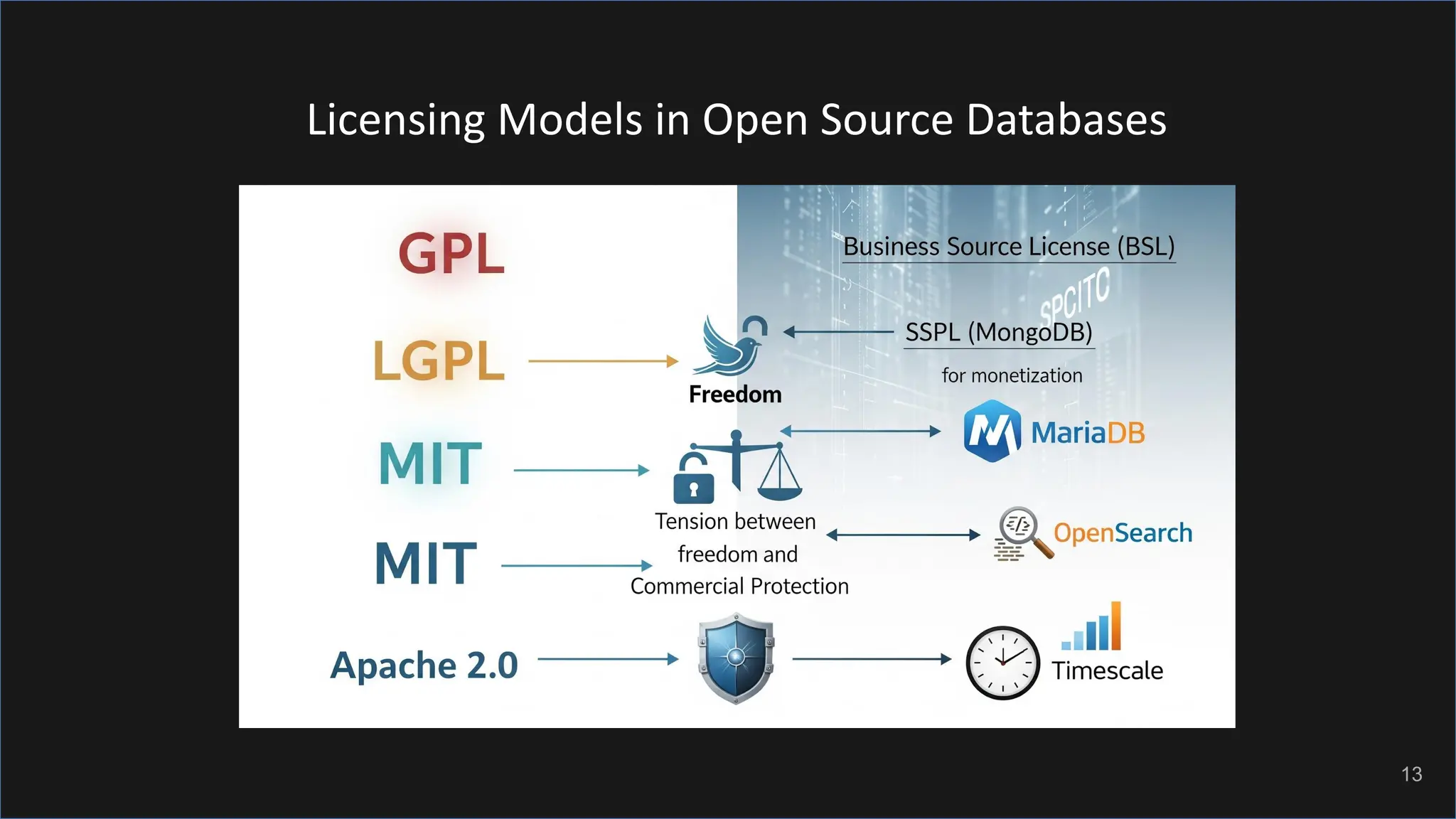 Licensing Models in Open Source Databases 13 