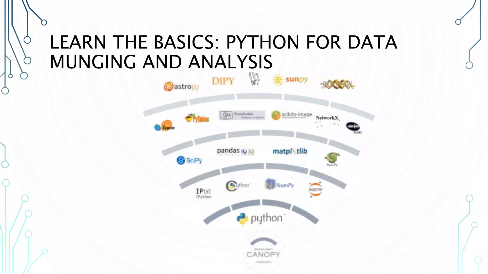 LEARN THE BASICS: PYTHON FOR DATA MUNGING AND ANALYSIS 