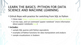 From SQL to Python - A Beginner's Guide to Making the Switch | PPTX