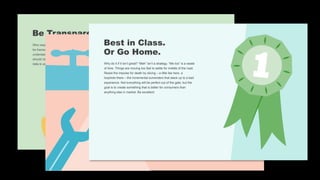 From Startup to Stable
Fix a Problem
It isn’t good enough to just bolt a bunch of features onto a product
and say “voila!” Building it does not mean they will come. Every
product should be viewed through the lens of “what problem does
this solve?” If it doesn’t solve a problem, don’t do it. If it won’t
improve the lives of a user base, don’t do it.
Best in Class.
Or Go Home.
Why do it if it isn’t great? “Meh” isn’t a strategy. “Me too” is a waste
of time. Things are moving too fast to settle for middle of the road.
Resist the impulse for death by slicing – a little fee here, a
loophole there – the incremental surrenders that stack up to a bad
experience. Not everything will be perfect out of the gate, but the
goal is to create something that is better for consumers than
anything else in market. Be excellent.
 