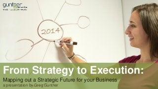 From Strategy to Execution:
Mapping out a Strategic Future for your Business
a presentation by Greg Gunther

 