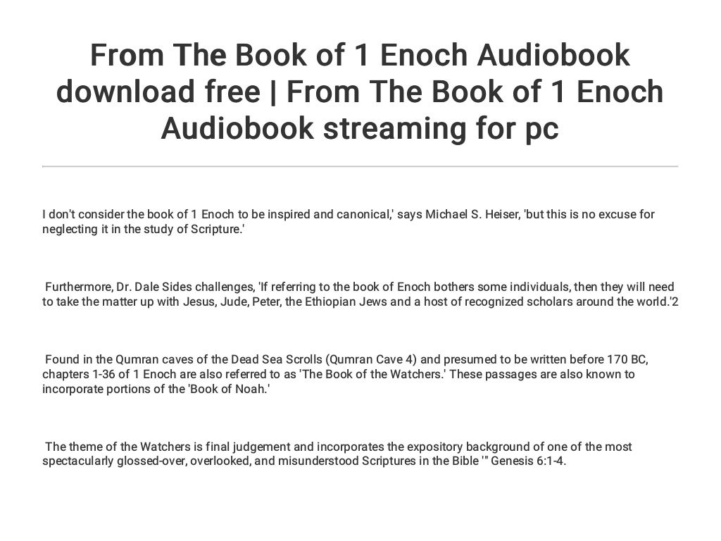 From The Book of 1 Enoch Audiobook download free From
