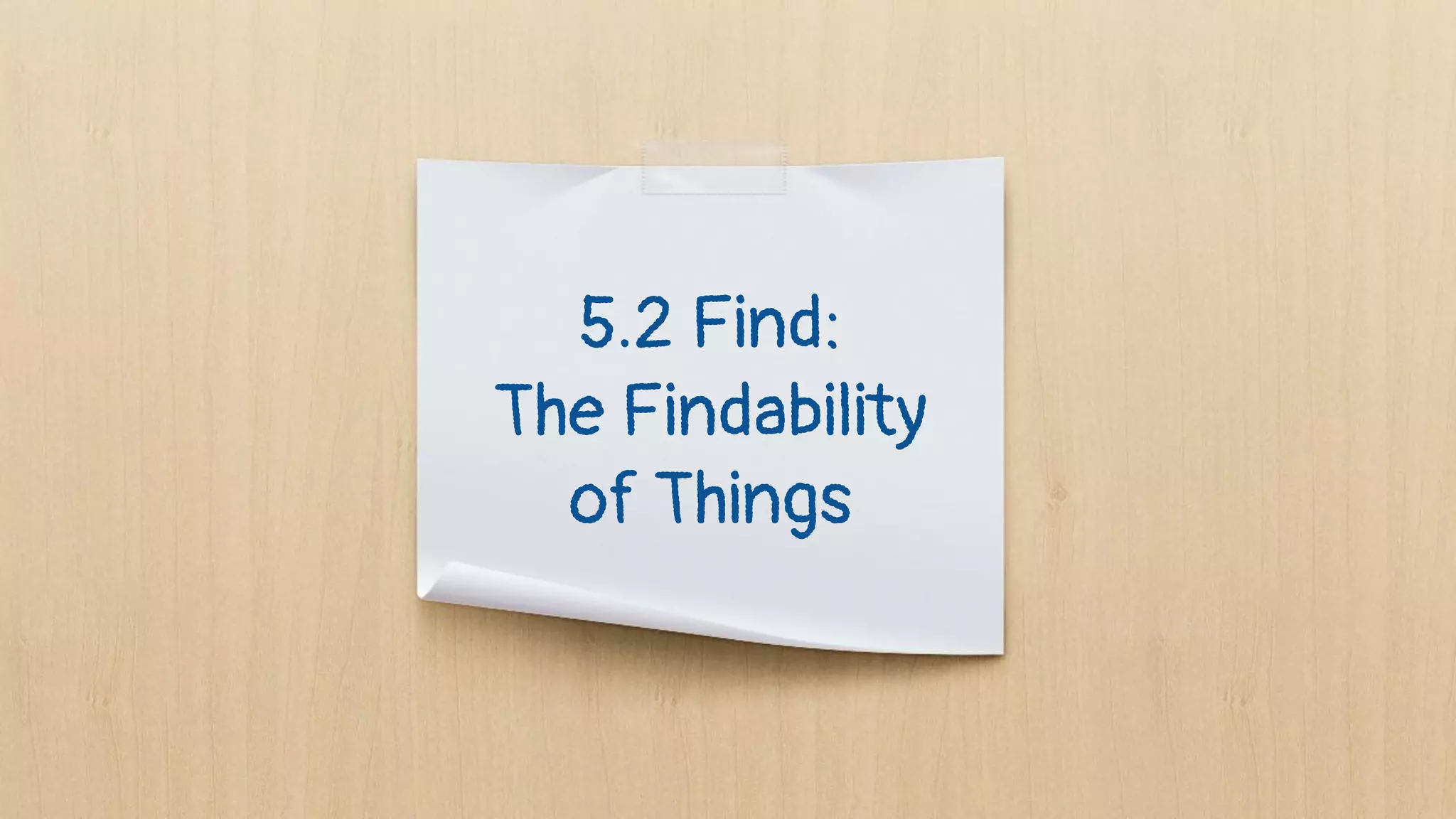 5.2 Find:
The Findability
of Things
 