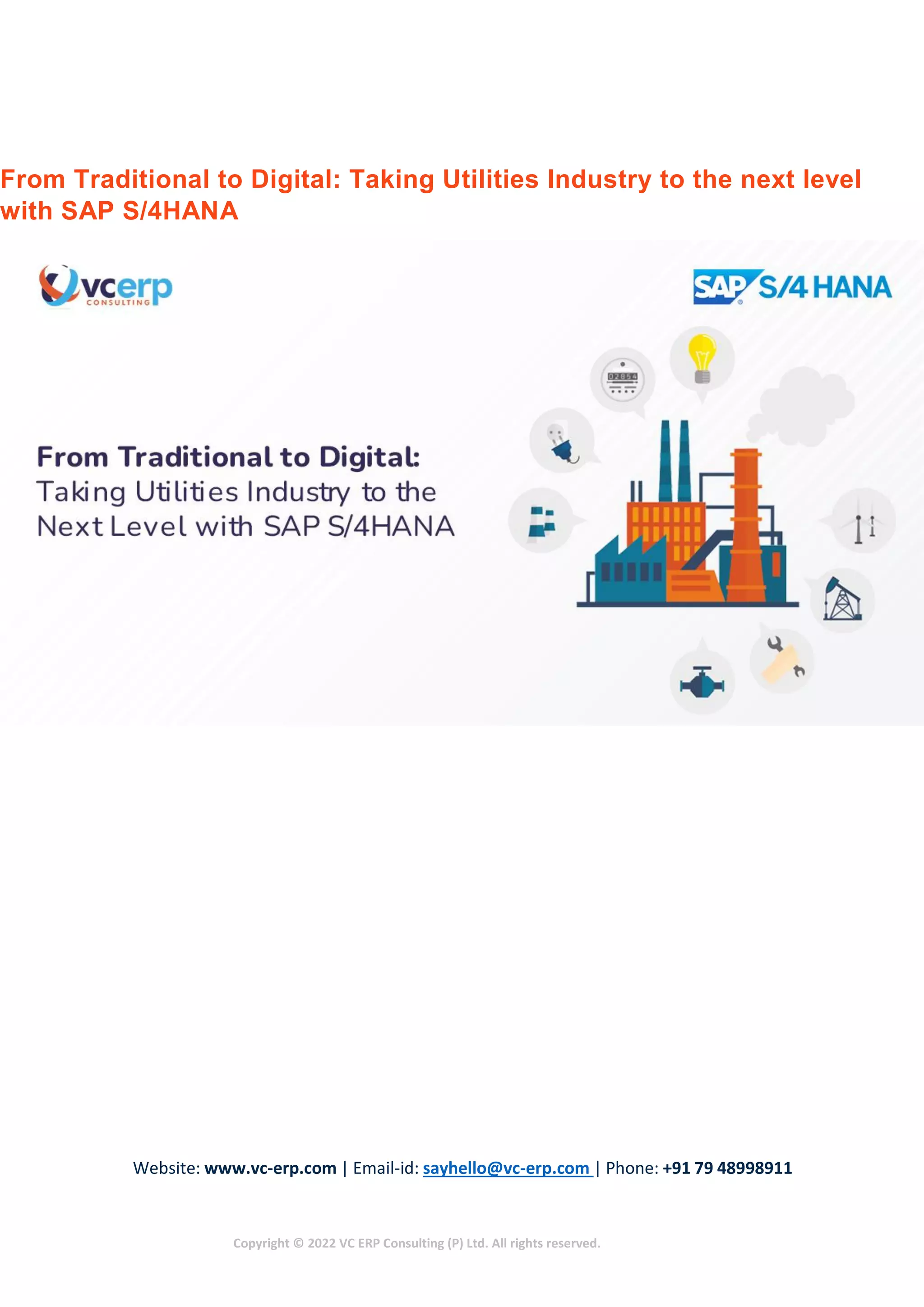 From Traditional to Digital: Taking Utilities Industry to the next ...