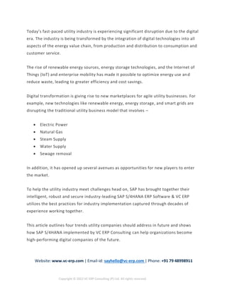From Traditional to Digital: Taking Utilities Industry to the next ...