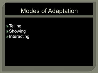 Telling
Showing
Interacting
 