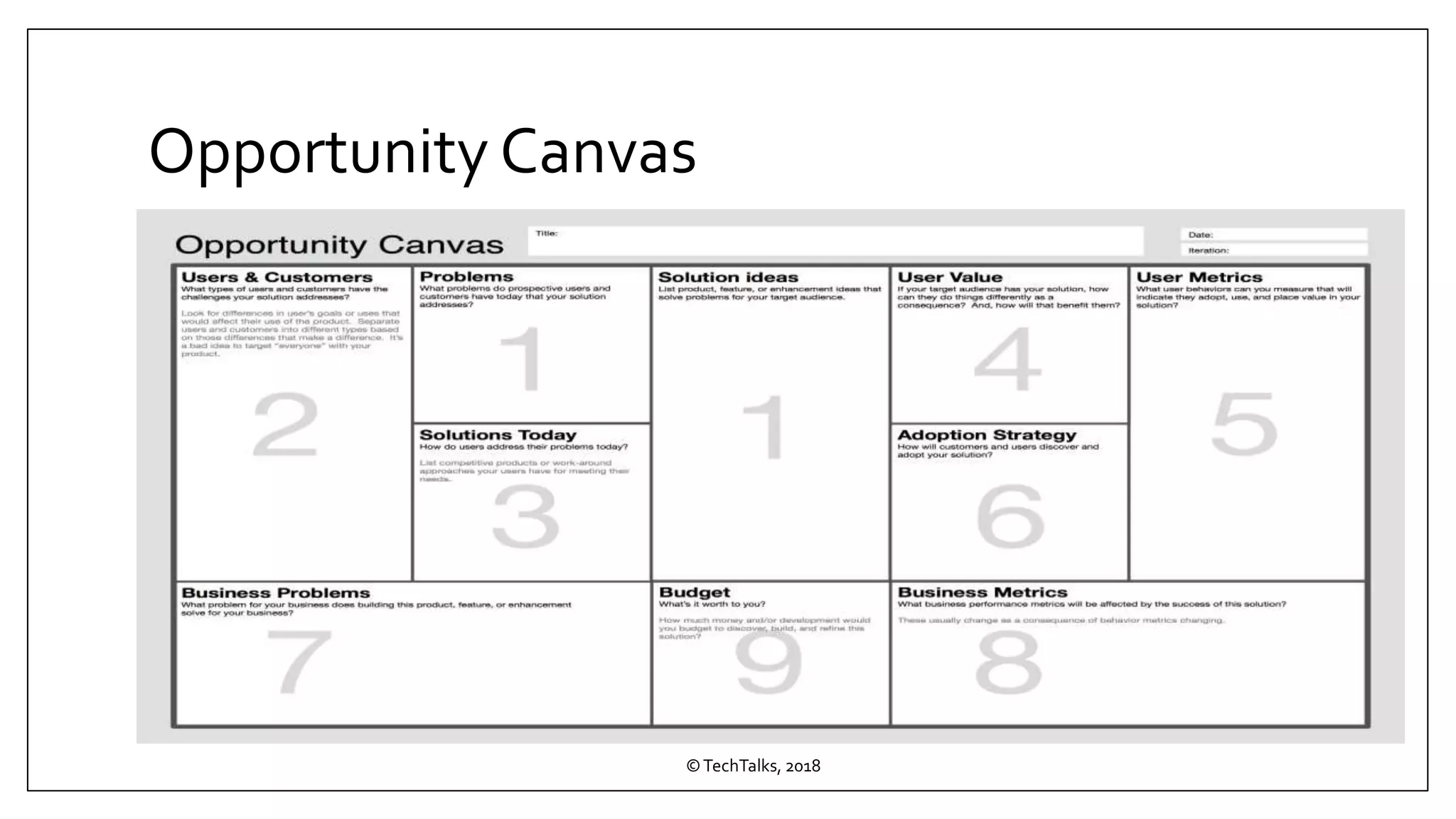Opportunity Canvas
©TechTalks, 2018
 