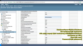DatabaseName=MyNewDatabase
ServerName=[db hostname]
URL=jdbc:mysql://[db hostname]:3306/MyNewDatabase
Url=[same as URL]
User=[db user]
Password=[db password]
 