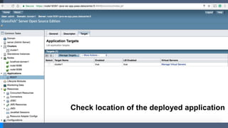 Check location of the deployed application
 