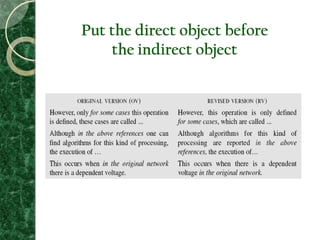 Put the direct object before
the indirect object
 