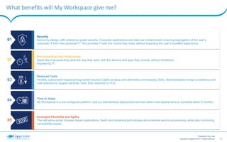 13Copyright © Capgemini 2015. All Rights Reserved
Presentation Title | Date
The Capgemini advantage: an analyst’s view
“Capgemini prioritizes standard delivery components and has made significant
investments in industrialized services. This has enabled it to deliver end-user
services predictably and cost-effectively....
Its current focus on client experience and the workplace IT store will enable
users to tailor their use of available functions in My Workplace.”
 