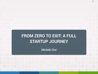FROM ZERO TO EXIT: A FULL
STARTUP JOURNEY
Michele Orsi
1
 