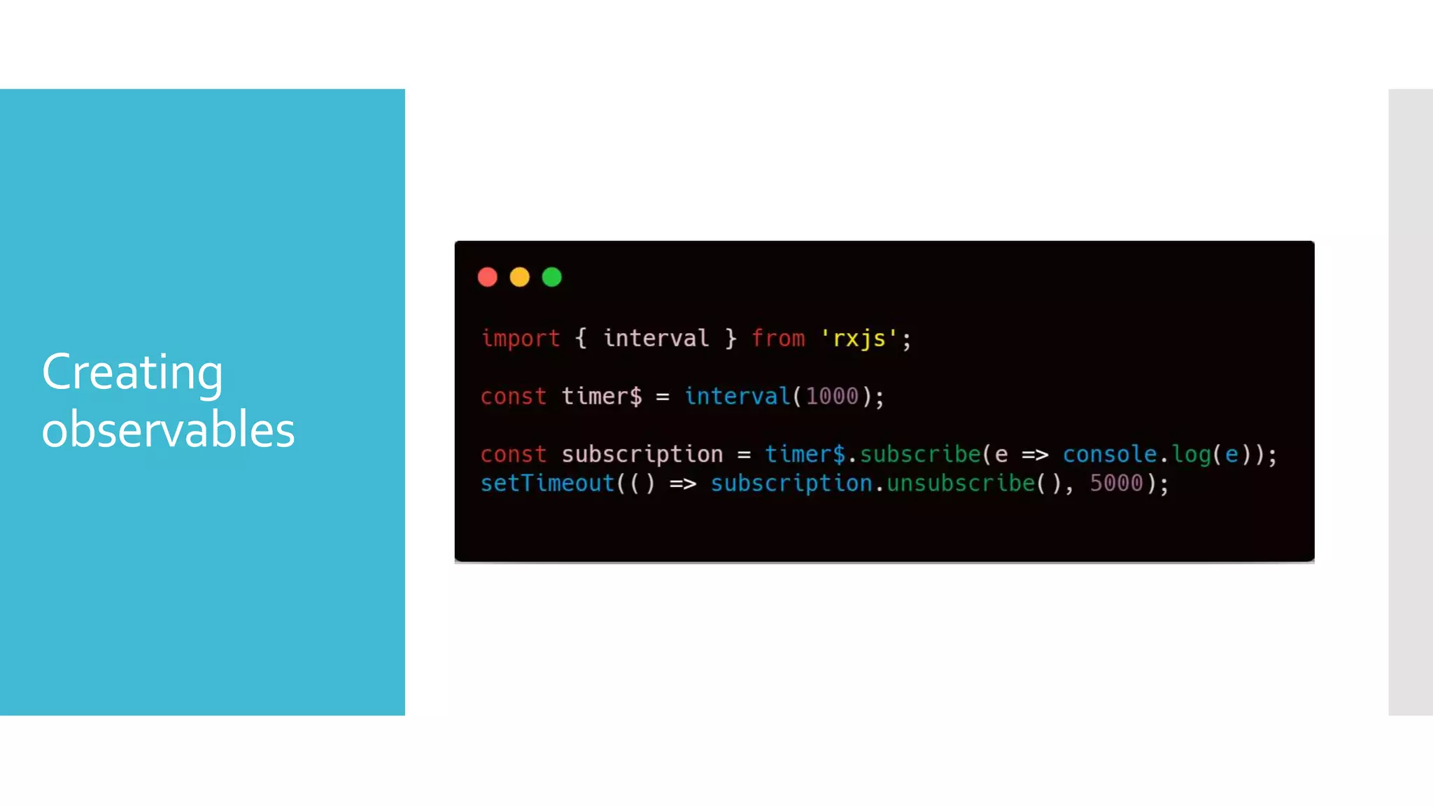 Creating observables 