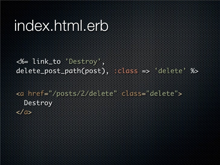 Index Html Erb Link To Destroy Delete Post Path Post
