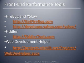 Front-End Performance ToolsFireBug and YSlow