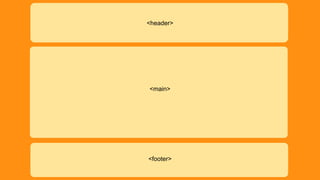 <header> 
<main> 
<footer> 
 