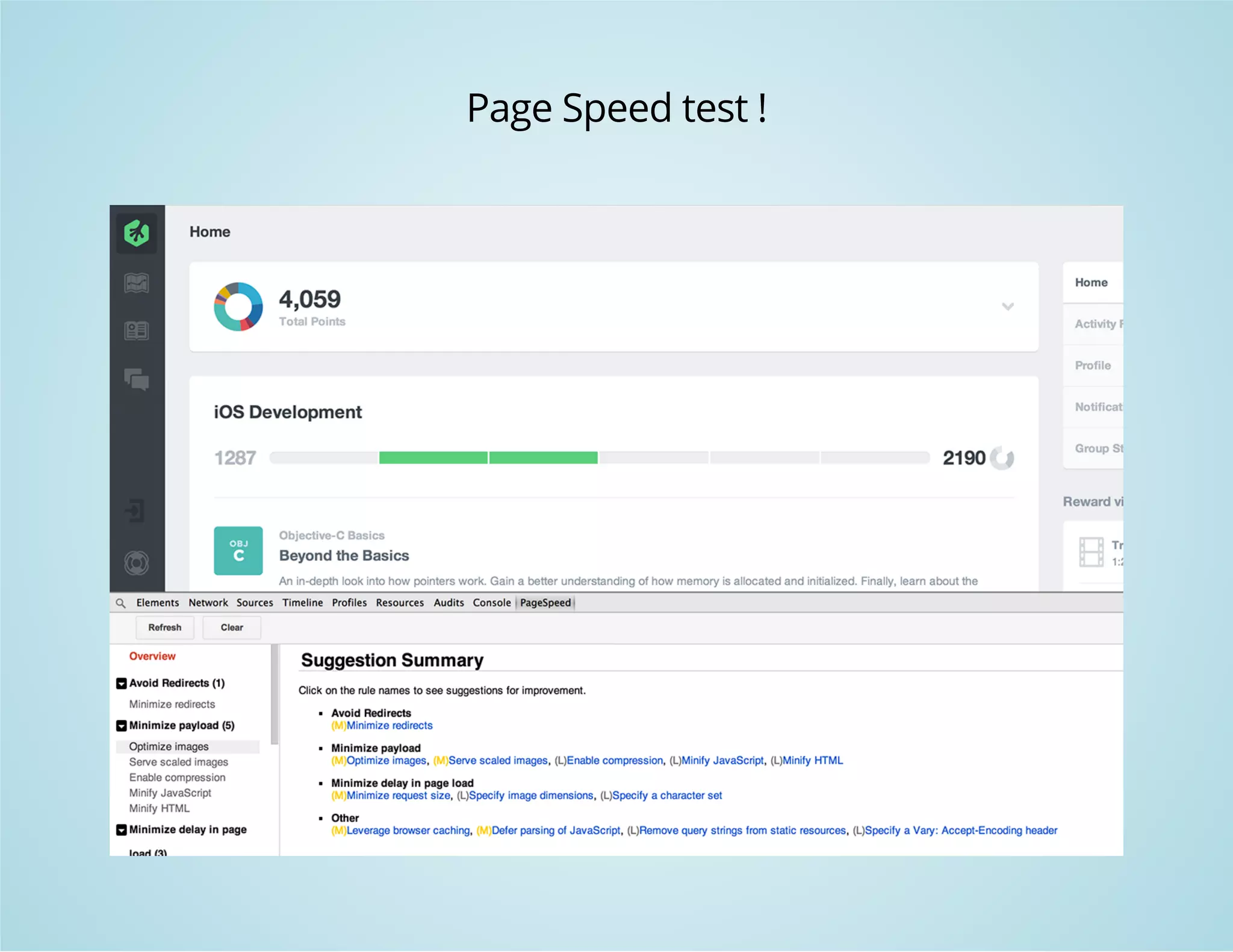 Page Speed test ! 
 