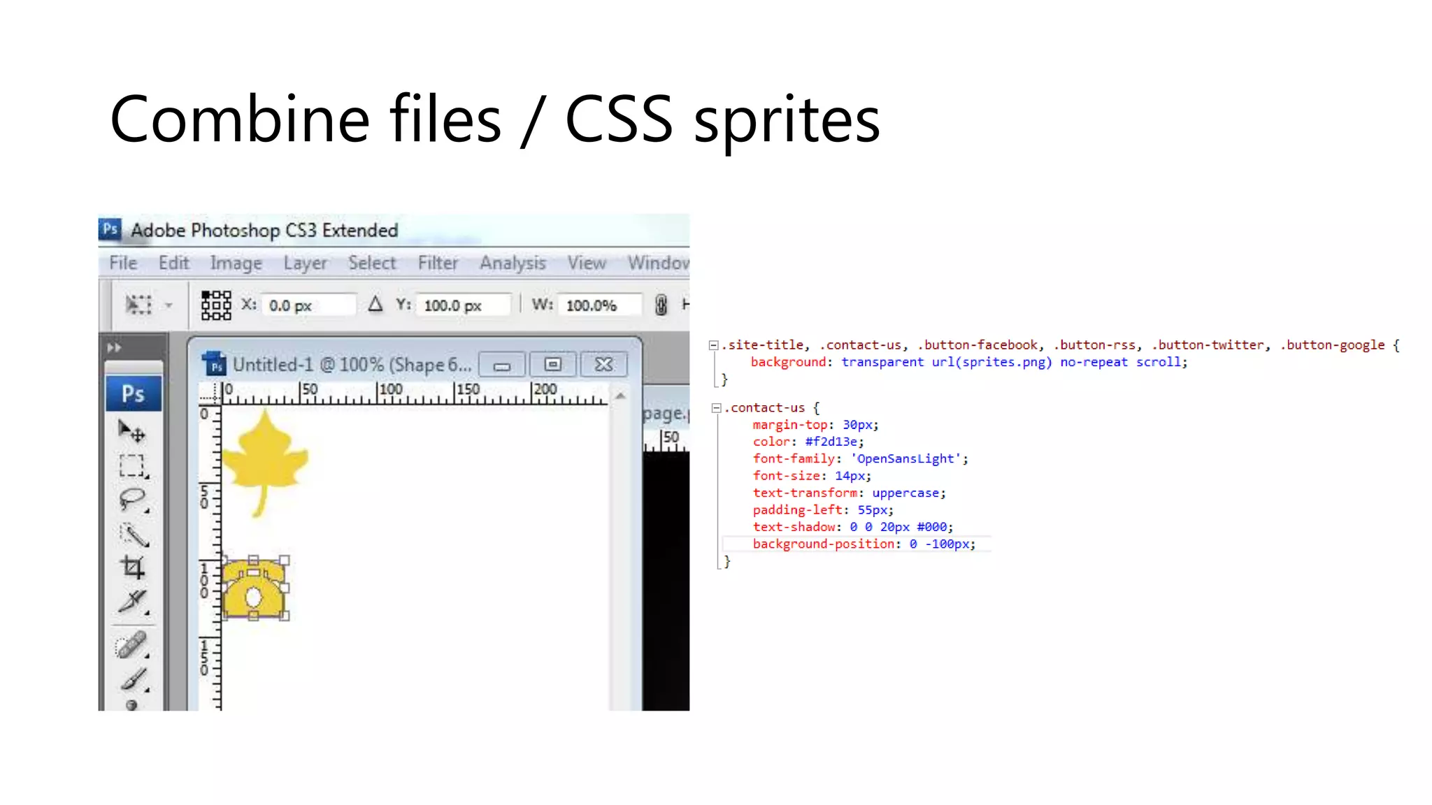 Combine files / CSS sprites 