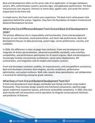 Frontend and Backend Development Solutions | The Dataflux | PDF