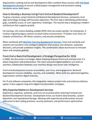Frontend and Backend Development Solutions | The Dataflux | PDF