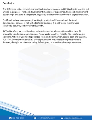 Frontend and Backend Development Solutions | The Dataflux | PDF