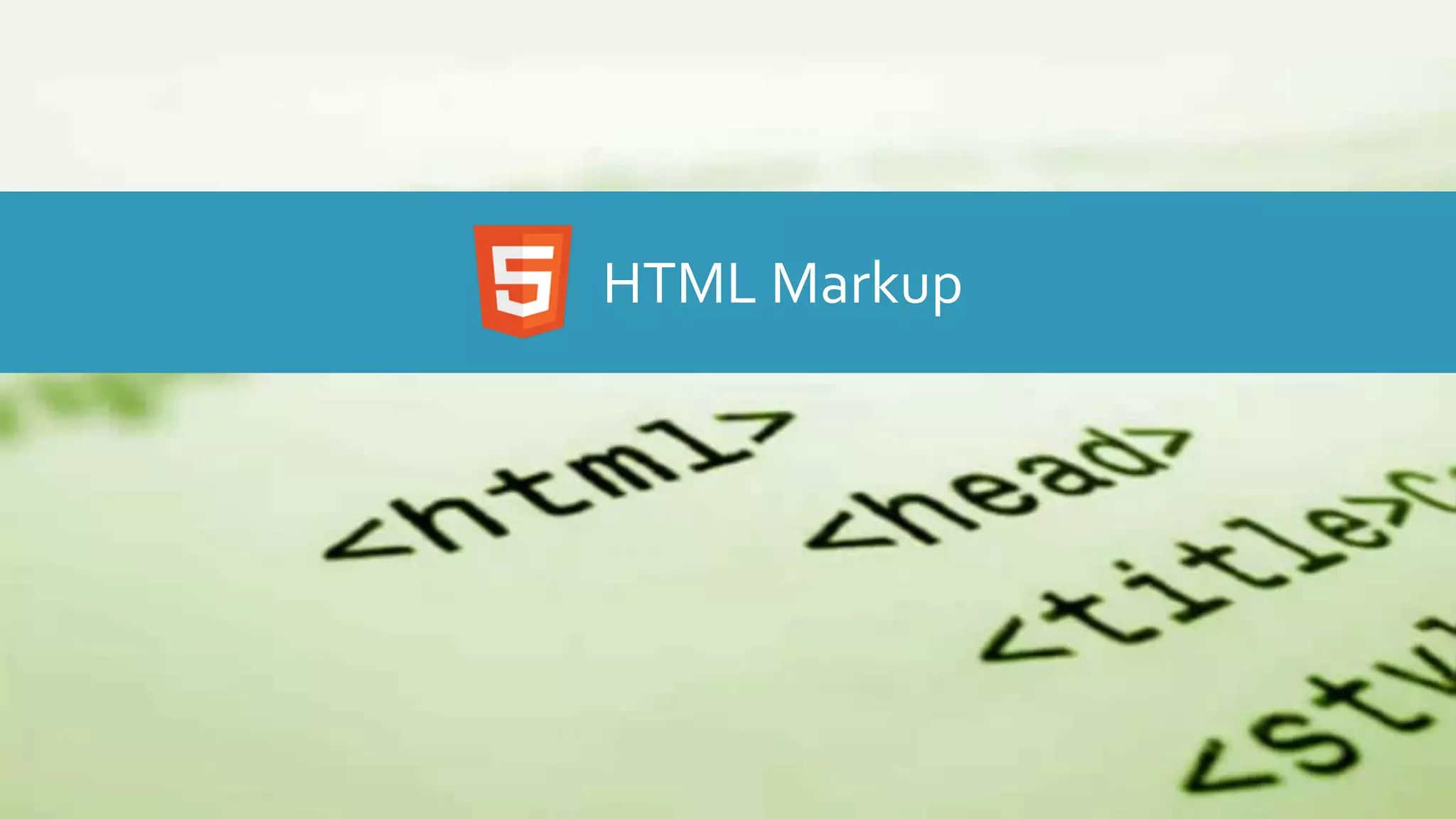 HTML Markup
 