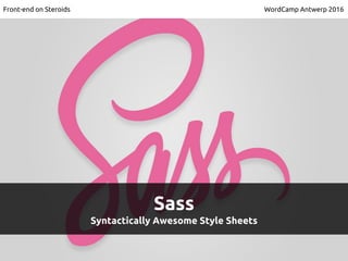 Sass
Syntactically Awesome Style Sheets
Front-end on Steroids WordCamp Antwerp 2016
 