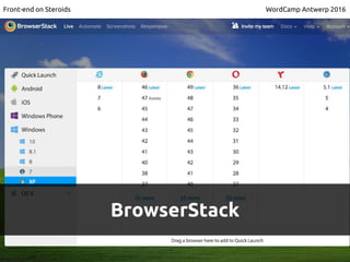 BrowserStack
Front-end on Steroids WordCamp Antwerp 2016
 