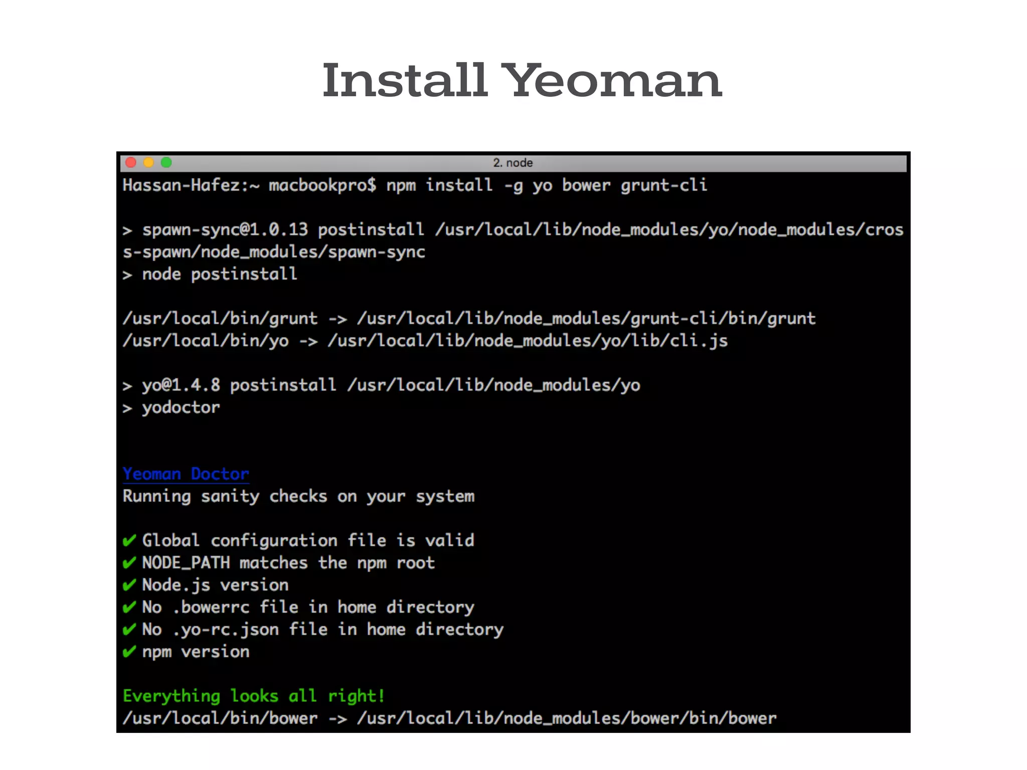 Install Yeoman
 