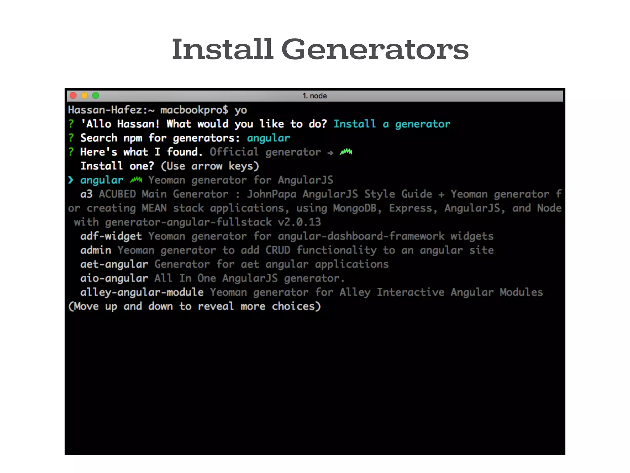 Install Generators
 