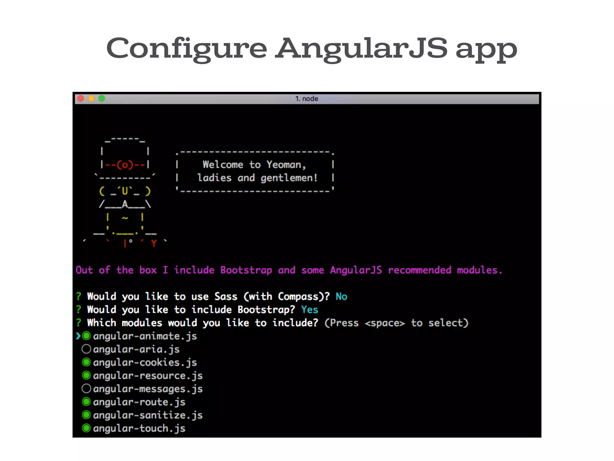 Configure AngularJS app
 