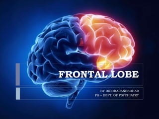 FRONTAL LOBE
BY DR.DHARANEEDHAR
PG – DEPT. OF PSYCHIATRY
 