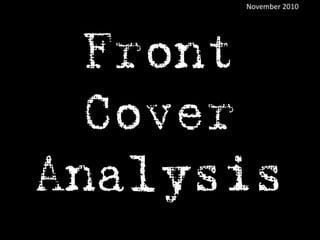 Front cover analysis