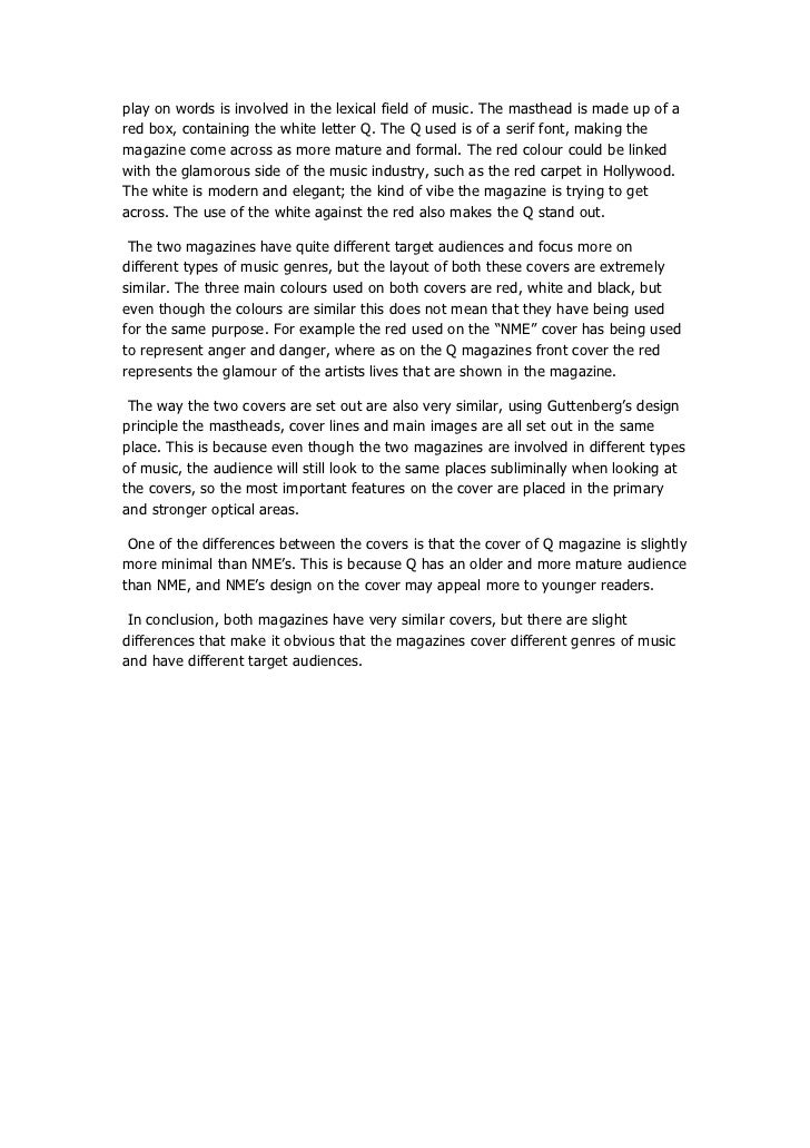 front cover analysis essay and labelled analysis essay covers